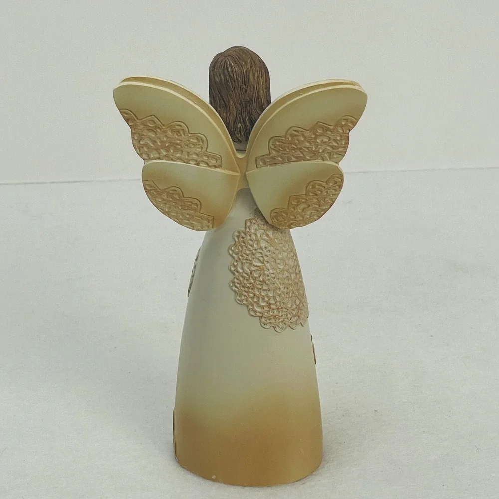 True Friends Are Connected Heart To Heart Angel Figurine Butterfly Lace Detail